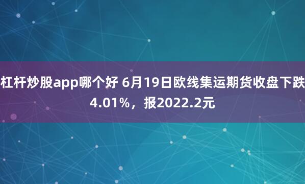 杠杆炒股app哪个好 6月19日欧线集运期货收盘下跌4.01%，报2022.2元