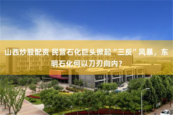 山西炒股配资 民营石化巨头掀起“三反”风暴，东明石化何以刀刃向内？