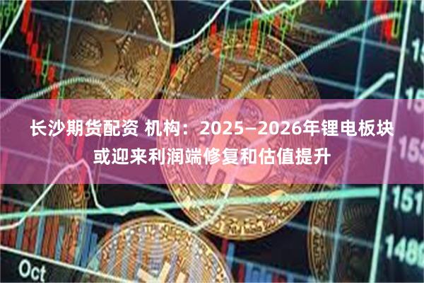 长沙期货配资 机构：2025—2026年锂电板块或迎来利润端修复和估值提升